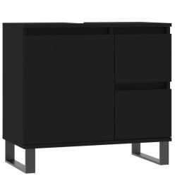 Armoire de salle de bain noir 65x33x60 cm bois d'ingénierie