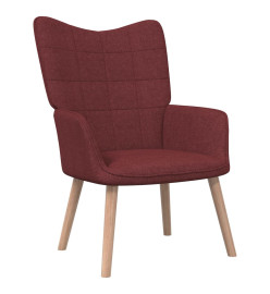 Chaise de relaxation avec tabouret Rouge bordeaux Tissu