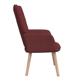 Chaise de relaxation avec tabouret Rouge bordeaux Tissu