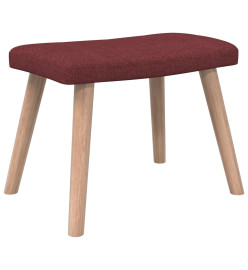 Chaise de relaxation avec tabouret Rouge bordeaux Tissu