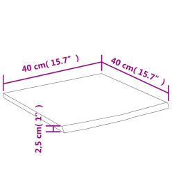 Étagère murale 40x40x2,5cm carré massif acacia bordure assortie