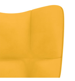 Chaise de relaxation avec repose-pied Jaune moutarde Velours