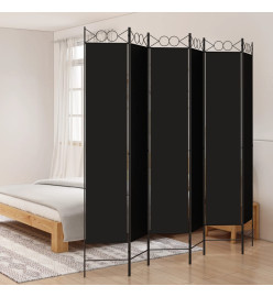 Cloison de séparation 6 panneaux Noir 240x220 cm Tissu
