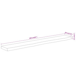 Étagère murale rectangulaire massif acacia bordure assortie