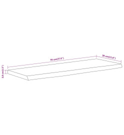 Étagère murale rectangulaire massif acacia bordure assortie