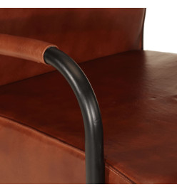 Fauteuil marron cuir véritable