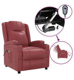 Fauteuil de massage électrique Rouge bordeaux Similicuir