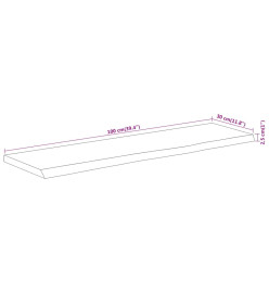 Étagère murale rectangulaire massif acacia bordure assortie