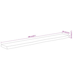 Étagère murale rectangulaire massif acacia bordure assortie