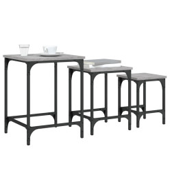 Tables basses gigognes 3 pcs sonoma gris bois d'ingénierie