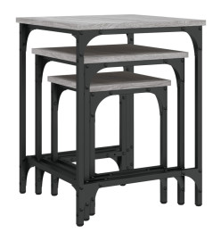 Tables basses gigognes 3 pcs sonoma gris bois d'ingénierie