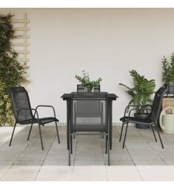 Ensemble à manger de jardin 5 pcs noir textilène et acier