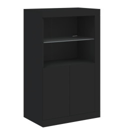 Buffet avec lumières LED noir 162x37x100 cm