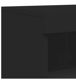 Buffet avec lumières LED noir 162x37x100 cm