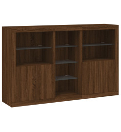 Buffet avec lumières LED chêne marron 162x37x100 cm