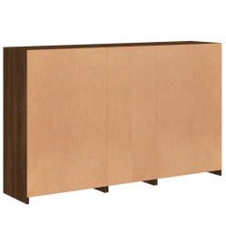 Buffet avec lumières LED chêne marron 162x37x100 cm