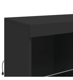 Buffet avec lumières LED noir 202x37x100 cm