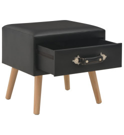 Table de chevet Noir 40x35x40 cm Similicuir