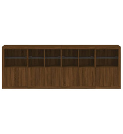 Buffet avec lumières LED chêne marron 283x37x100 cm