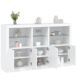 Buffet avec lumières LED blanc 162x37x100 cm
