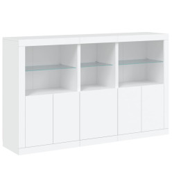 Buffet avec lumières LED blanc 162x37x100 cm