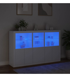 Buffet avec lumières LED blanc 162x37x100 cm