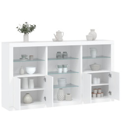 Buffet avec lumières LED blanc 181,5x37x100 cm