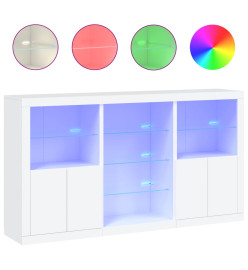 Buffet avec lumières LED blanc 181,5x37x100 cm