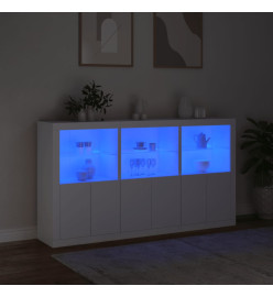 Buffet avec lumières LED blanc 181,5x37x100 cm