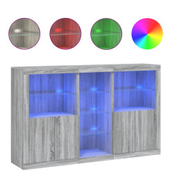 Buffet avec lumières LED sonoma gris 162x37x100 cm