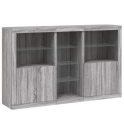 Buffet avec lumières LED sonoma gris 162x37x100 cm