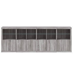 Buffet avec lumières LED sonoma gris 283x37x100 cm