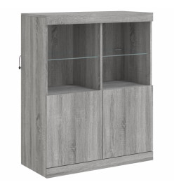 Buffet avec lumières LED sonoma gris 283x37x100 cm