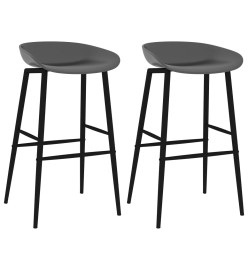 Chaises de bar lot de 2 gris