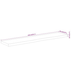 Dessus de table 140x30x3,8 cm rectangulaire bois massif acacia