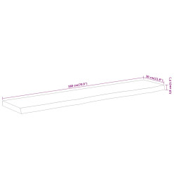 Dessus de table 180x30x3,8 cm rectangulaire bois massif acacia