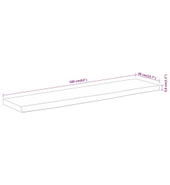 Dessus de table 160x40x3,8 cm rectangulaire bois massif acacia