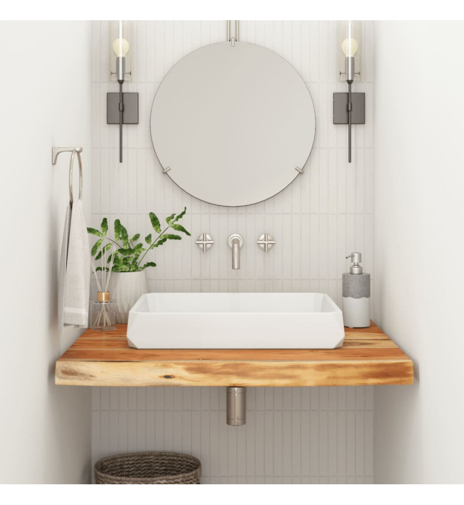 Comptoir de salle de bain 60x60x3,8 cm carré bois massif acacia