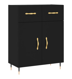 Buffet noir 69,5x34x90 cm bois d'ingénierie