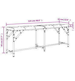 Banc à manger gris foncé 124x32x45 cm acier et tissu