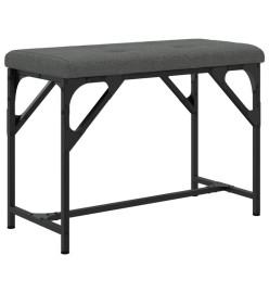 Banc à manger gris foncé 62x32x45 cm acier et tissu