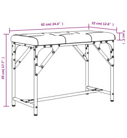 Banc à manger gris clair 62x32x45 cm acier et tissu