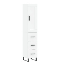 Buffet haut Blanc 34,5x34x180 cm Bois d'ingénierie