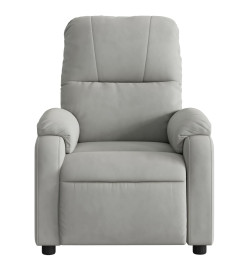 Fauteuil inclinable de massage gris clair tissu microfibre