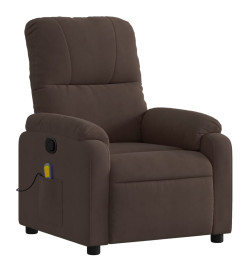 Fauteuil inclinable de massage marron tissu microfibre