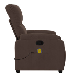 Fauteuil inclinable de massage marron tissu microfibre