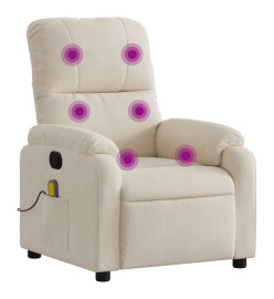 Fauteuil inclinable de massage beige tissu microfibre