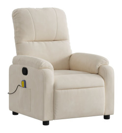 Fauteuil inclinable de massage beige tissu microfibre