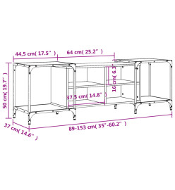 Meuble TV chêne marron 153x37x50 cm bois d'ingénierie