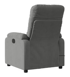 Fauteuil inclinable de massage gris foncé tissu microfibre